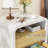 Rustic Farmhouse Wood Nightstand with Two Drawers and Open Shelf-1988428686