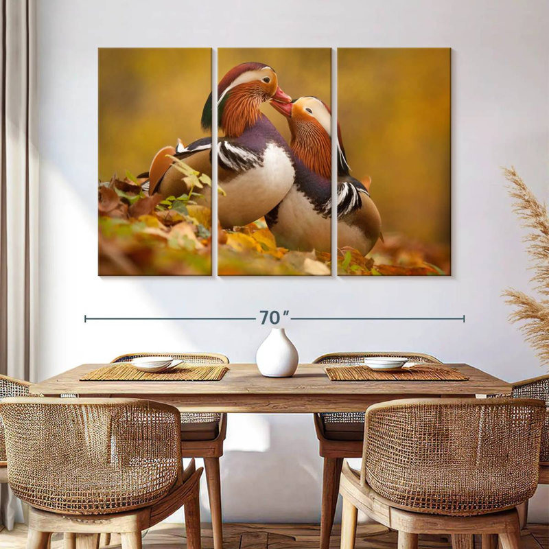 Brampt Loving Mandarin Ducks, 42" H x 65" W