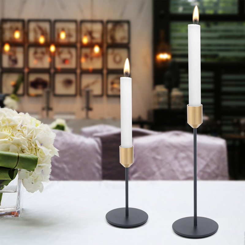 2 Pieces Iron Tabletop Candlestick