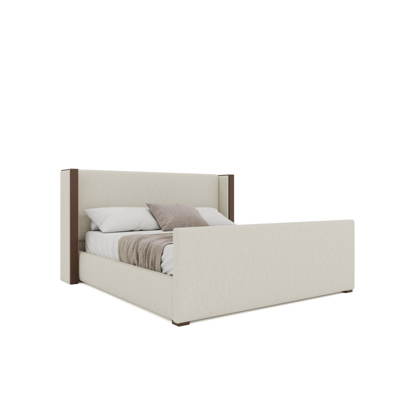 Lit bas tapissier Irenne, Revolution Performance Fabrics® Off White, Très grand