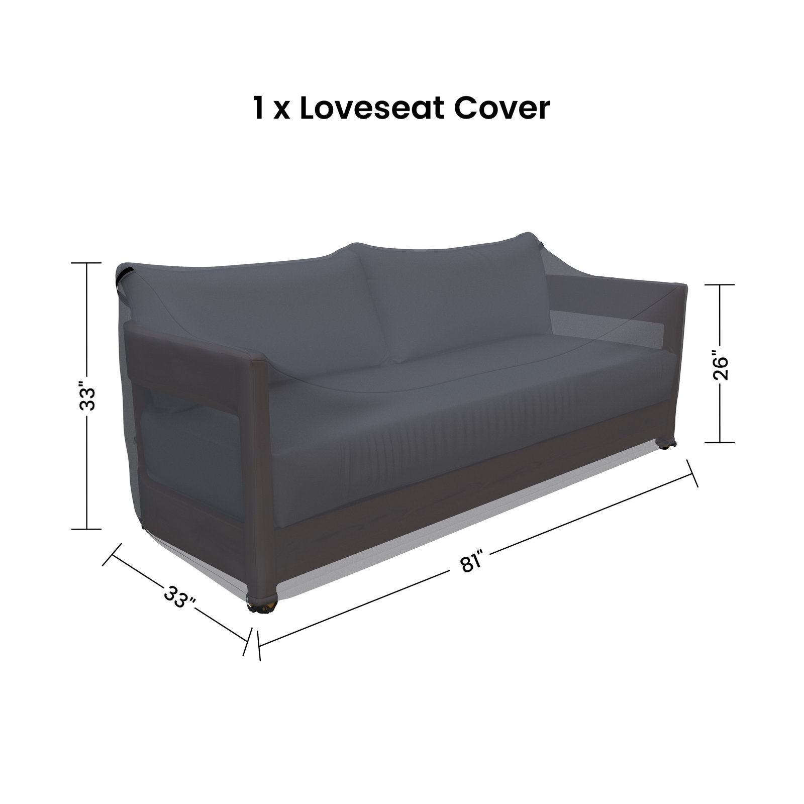 Teak Wood Outdoor Patio Loveseat Cover