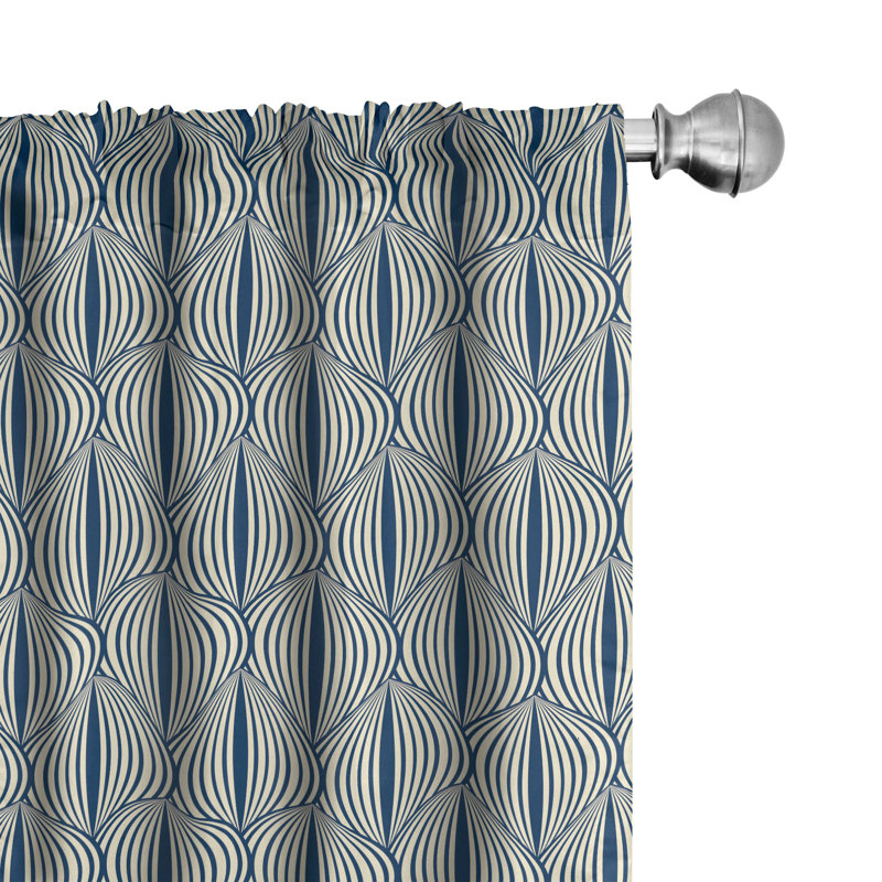 Retro Print of Pastel Colors Semi-Sheer Rod Pocket Sliding Panels, 28" x 95"
