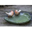 Bird Bath Robins on Leaf