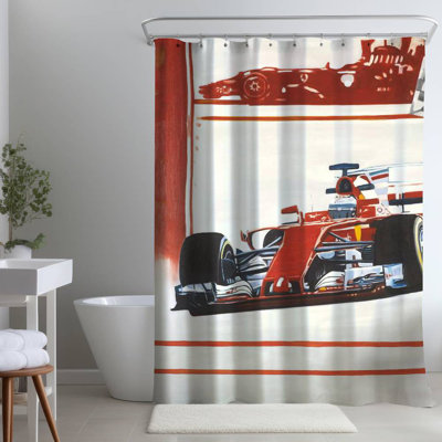 Shower Curtain TR64 – Polyester Shower Curtain, Dye Sublimation Print, 71" W × 74" L