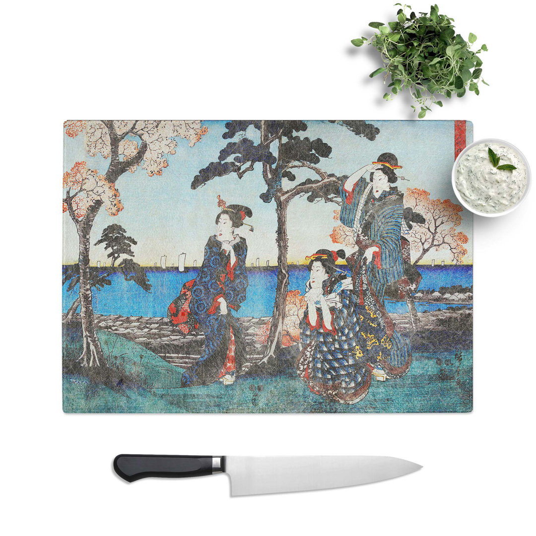 Tempered Glass The Sumida River by Utagawa Hiroshige Chopping Board