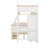 Twin Over Full Bunk Bed, Wooden Bunk Bed Frame With Ladder, Wardrobe, Drawers, Shelves And LED Lights
