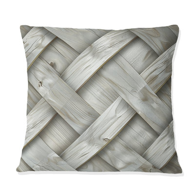 Coussin gris à imprimé tressé - Mid-Century