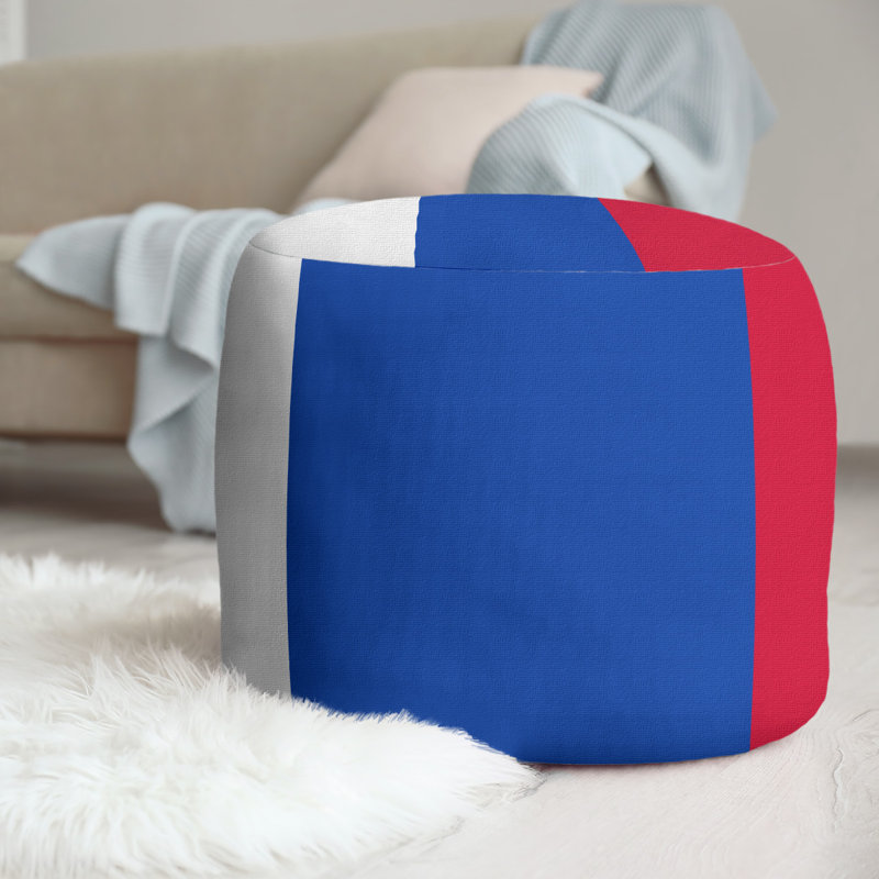 Repose-pieds repose-pieds rond 20,5", Blanc / Bleu / Rouge, New York