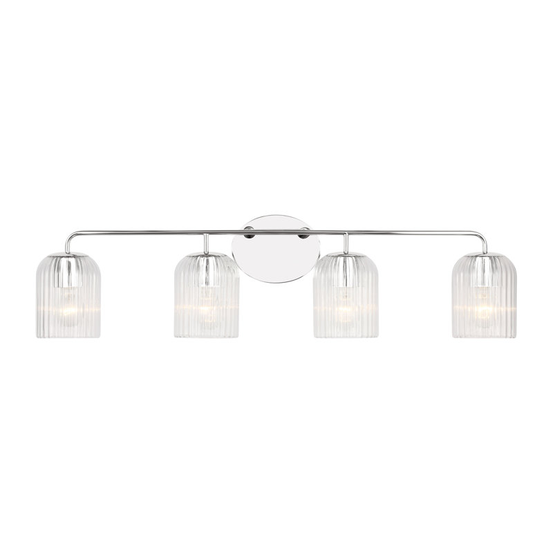 Grand meuble-lavabo Eisele de Génération Éclairage , Chrome chrome, H 8,75 po x l 33,75 po x P 6 po, Quatre lumières