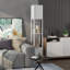 HOMCOM Floor Lamp with Shelves Tall Standing Lamp Dual Light-283797916