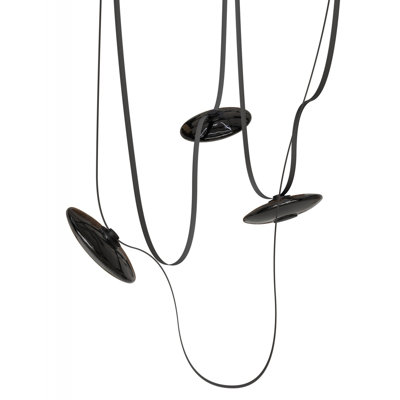 Fremont ​belt 3-light 275"l Pendant In Black/smoked Glass Disc