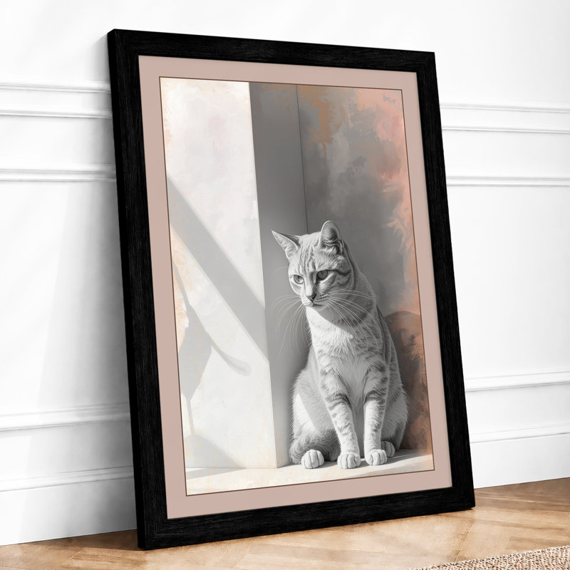 Tabby in Abstraction Modern - Framed Print, A2 - 59.4 x 42.0 cm, Black