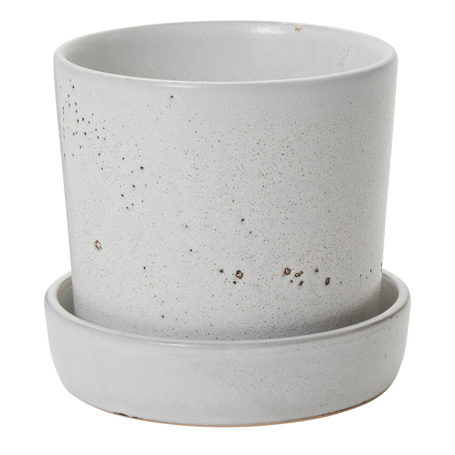 Handmade Ceramic Pot Planter, 6.5" H x 6.75" W x 6.75" D, Off White