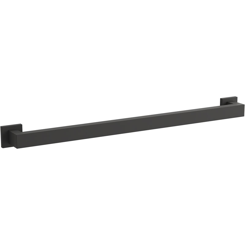 Square Metal Grab Bar for Shower, Bathroom Safety Grab Bar, Tub Rail, 26" W, Matte Black