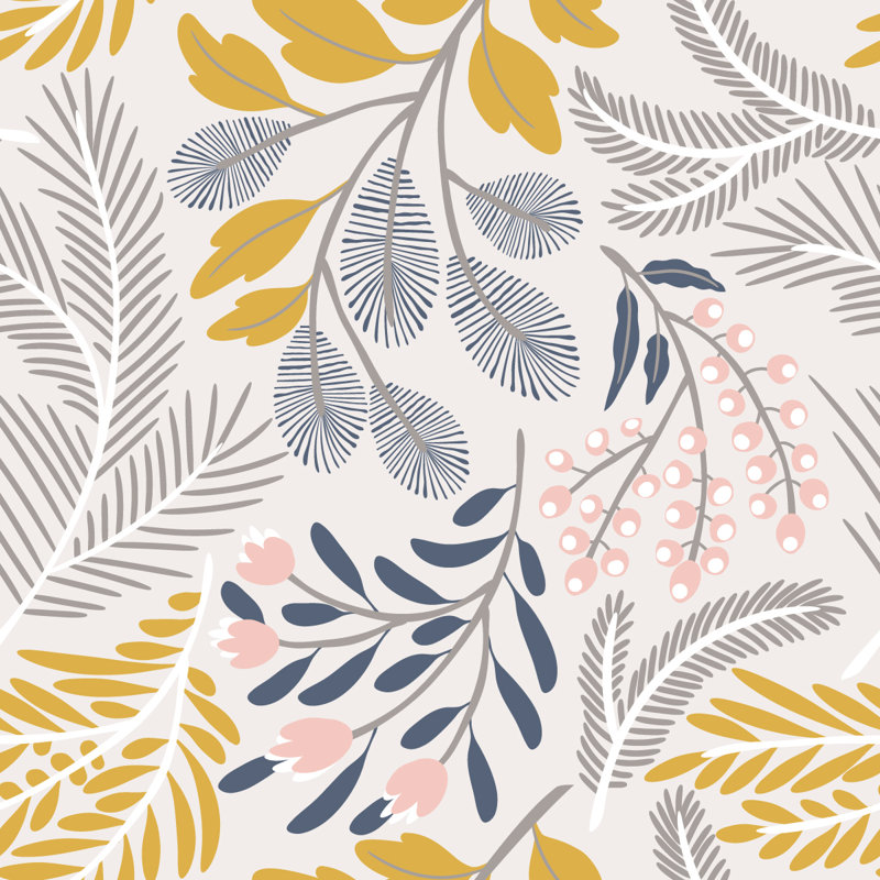 Floral Tile, 2.08' W x 10.42' L