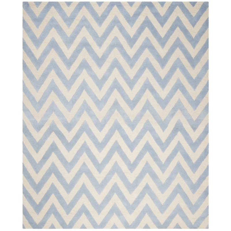 Sanyla Hand Tufted Wool Chevron Rug, Rectangle 10' x 14'