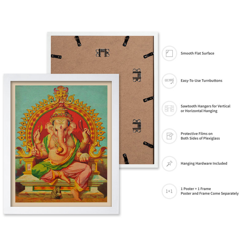 Ganesha, Poster, 18"H x 24"W, White Framed