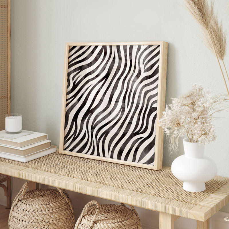Animals Zebra Pattern Modern Unframed Art Print, 24" H x 24" W