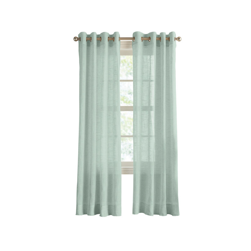 DKNY Classic Grommet Curtain Panel Pair Sage (Set of 2), 50" W x 63" L