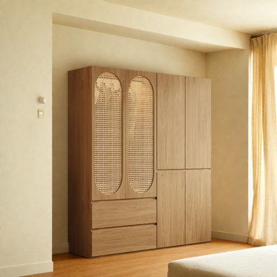 Rattan Woven Simple Classic Wardrobe