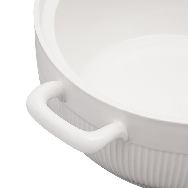 Soupière en céramique blanche avec couvercle en verre 8,54 po Deliyah