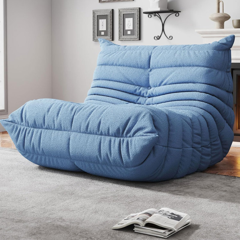 Bean Bag Chair, Fireside Chair, Large Bean Bag Chair For Adults, Bean Bag Chairs For Teens With High-Resilience Foam, Non-Slip Base Floor Lounge Sofa,Living Room (Single)