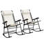 Chaise berçante d'extérieur pliante, blanc crème