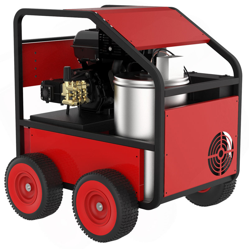 Nettoyeur haute pression commercial au gaz et à l'eau chaude, 4 GPM, 4000 psi, moteur Kohler, entraînement direct, démarrage électrique