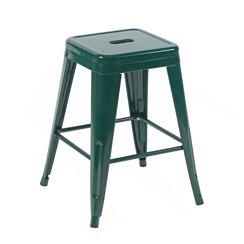 Tabouret à hauteur de comptoir 24 po, tabourets de bar en métal sans dossier, ensemble de 4, non empilable, amovible et facile à assembler, conception peu encombrante pour îlot de cuisine / bar / café / salle à manger