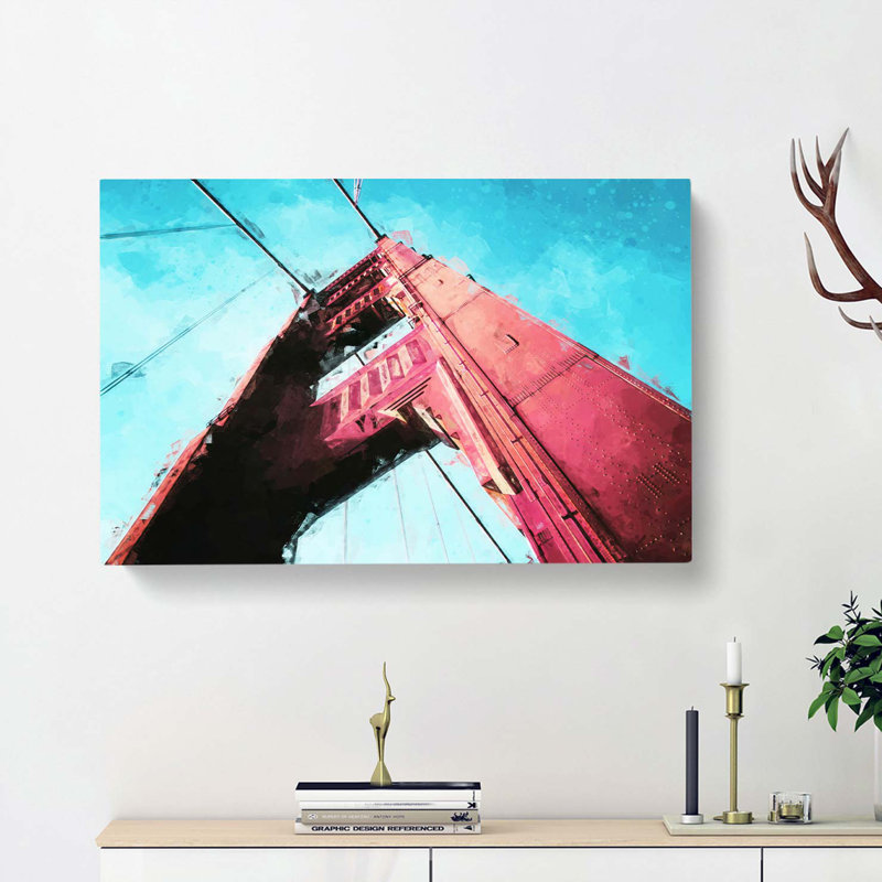 View of the Golden Gate Bridge in San Francisco - Wrapped Canvas, 40cm H x 60cm W x 3cm D