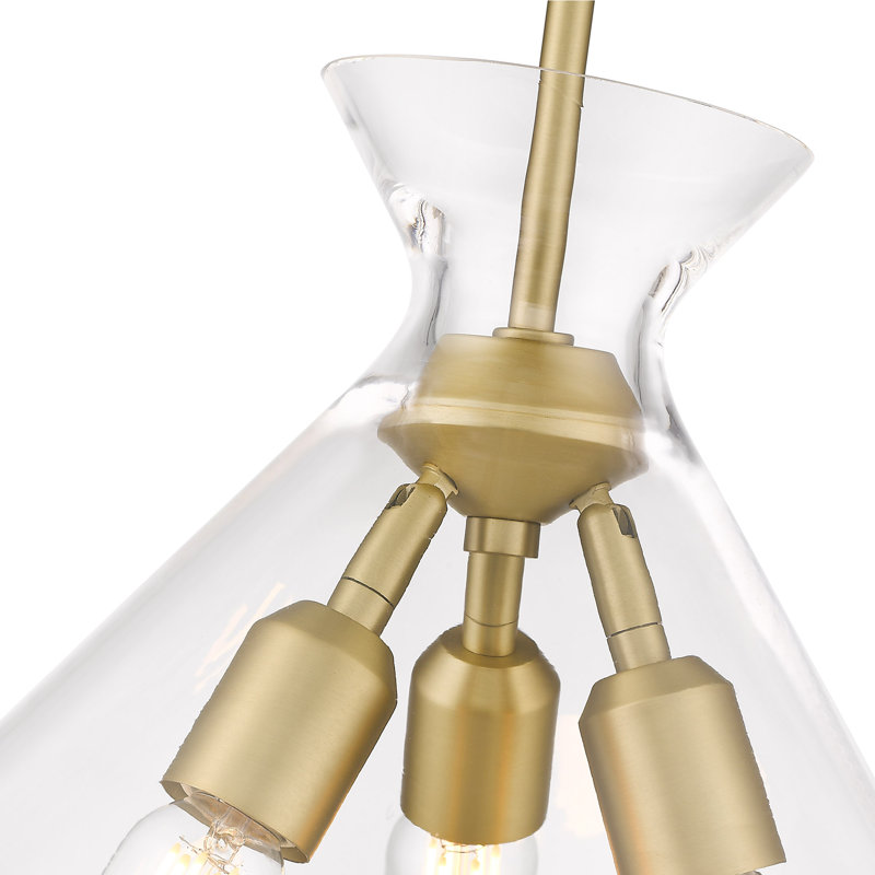 Elegant Malta Brushed Champagne Bronze Pendant Light with Clear Glass