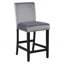 Ensemble de salle à manger 5 pièces avec table haute, comprenant une table à manger avec dessus en faux marbre et quatre chaises recouvertes de velours, gris-612468769