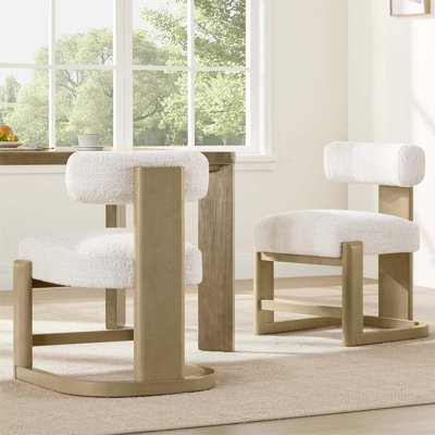 Upholstered Solid Wood Dining Chair (Set of 2)