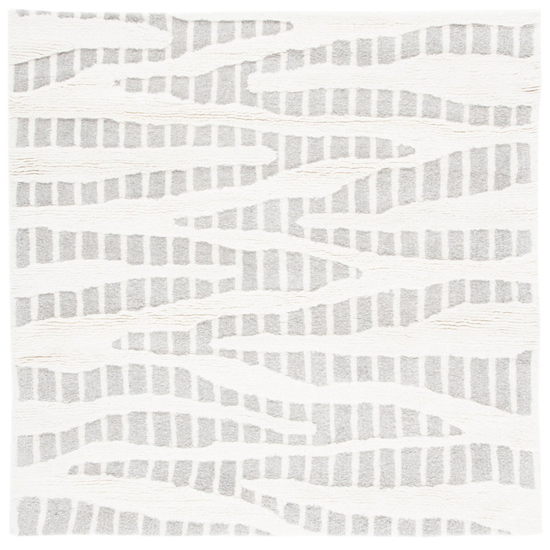 Zarah Hand Tufted Wool And Cotton With Latex Animal Print Rug, Square 6'