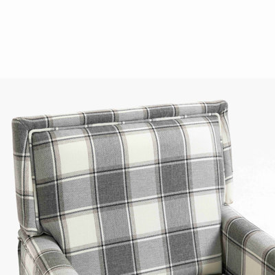 Fauteuil d'appoint rond en velours côtelé 360 ° avec 5 coussins décoratifs et support de téléphone réglable