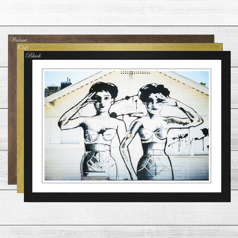 Graffiti Girls Framed Photographic - Framed Print, Black