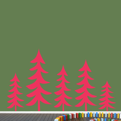 Décalcomanie murale arbres pin