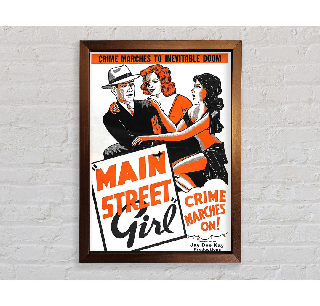 Main Street Girl Poster 2 Gerahmter Druck