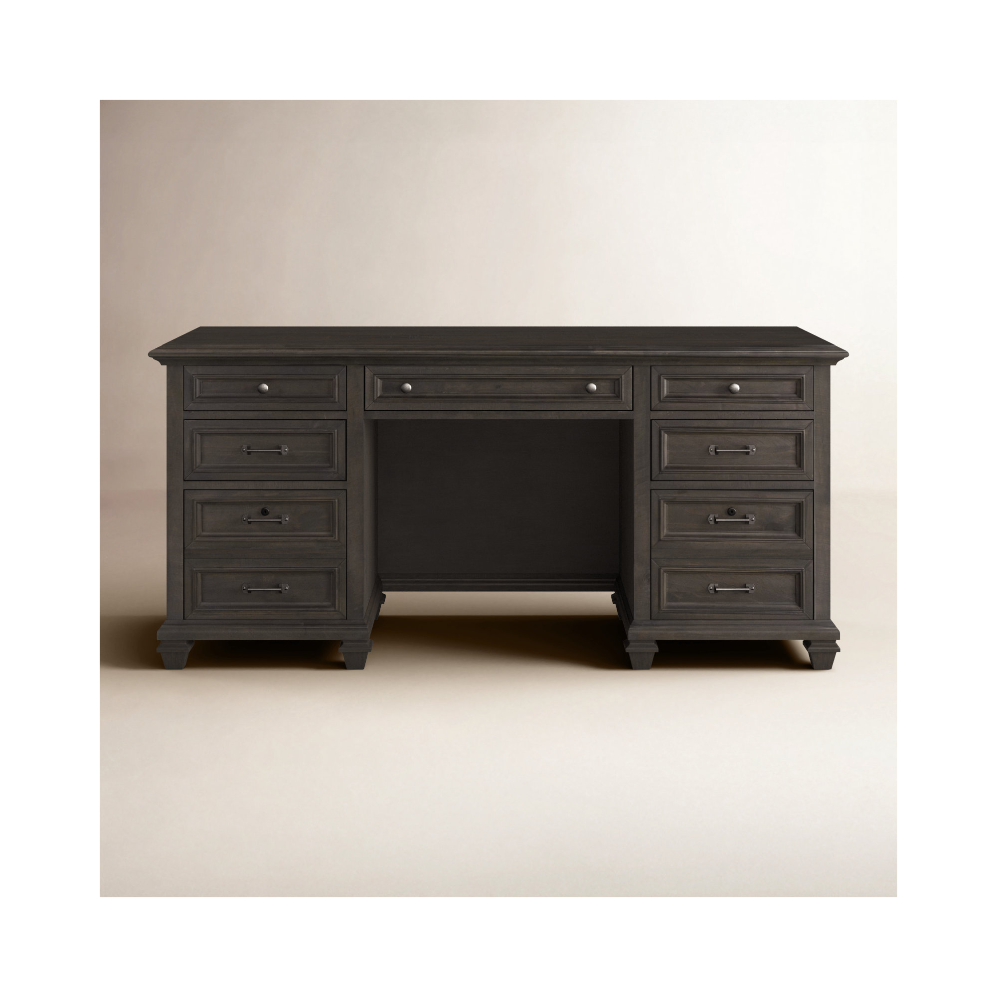 Kerey Credenza Desk, Weathered Charcoal