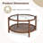 Wooden 31" Round Coffee Table With Tempered Glass Top Handmade Rattan Shelf