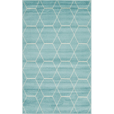 Tapis bleu menthe Debrodie