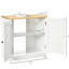 Armoire de rangement pour salle de bain avec tiroirs, portes doubles et tablette réglable Space