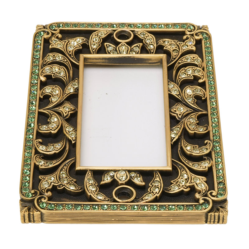 Edgar Berebi Switch Cover Single Gfi Decorated With Erinite & Jonquil Swarovski Crystals In Museum Gold Plate