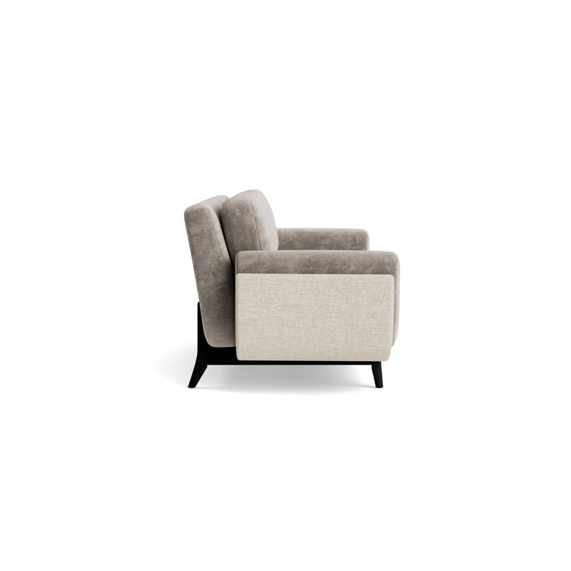 Regatta 100 Sofa, Vintage Chenille-Mink/Textured Slub Weave-Toffee, Black