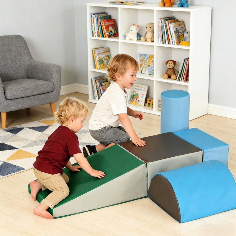 Doux pendant 18 mois et plus, housse en mousse haute densité et en polyuréthane, 5 pièces avec différentes formes, favorise la coordination, aucune activité d'assemblage avec mousse, combinaisons personnalisables, multicolore,