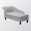 Chaise longue en tissu d'ameublement gris Johnwesley avec pieds noirs, H 30,9 po x l 27,2 po x L 61,8 po-495525556