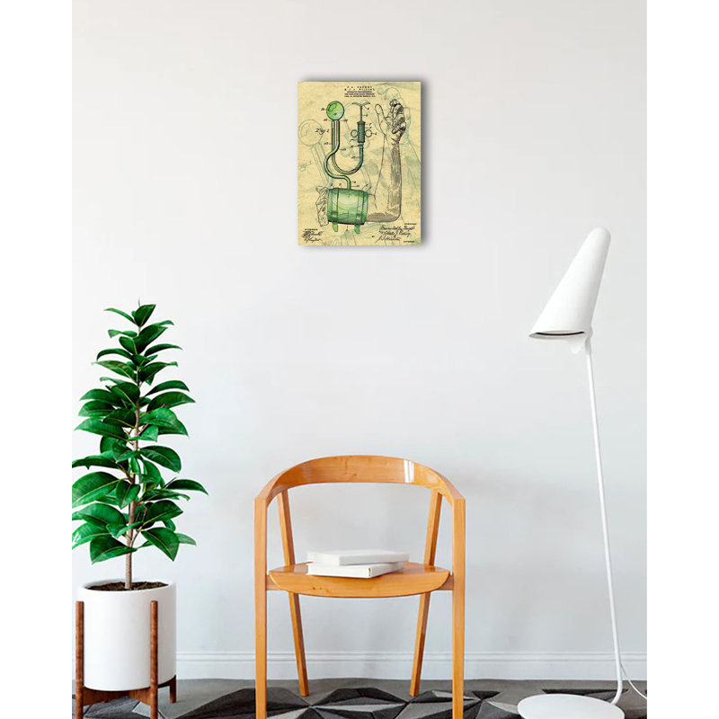 Publicité rétro sur toile tendue, «Vintage 1914, H 16 po x l 12 po x P 1,5 po