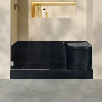 Aquatique 60" x 32" Shower Base in Matte Black