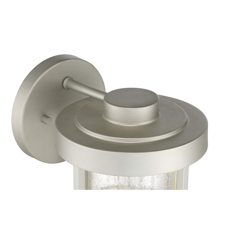 Lanterne murale d'extérieur en verre ensemencé Encompass, Aluminium satiné, H 18,33 po x l 7 po x P 8,88 po