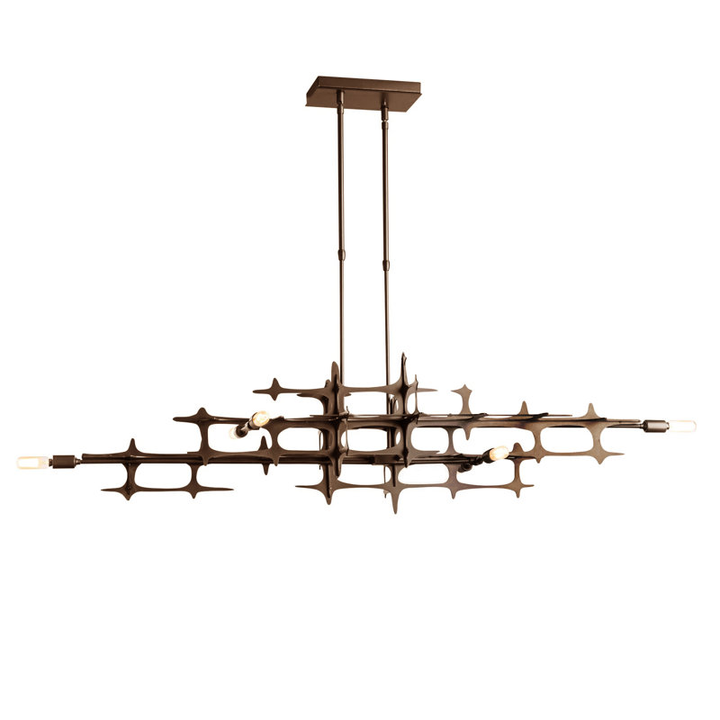 Grid 6 - Light Unique/Statement Geometric Chandelier, Gold, 39.8